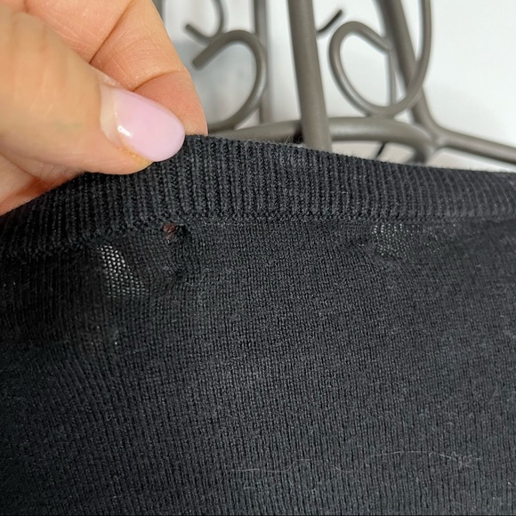 Halogen Black Boat Neck Pima Cotton & Viscose Sweater Size Medium - Picture 9 of 11